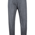 Pantalone con pince in flanella grigia gessata retro