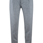 Pantalone con pince in flanella grigio chiaro