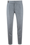 Pantalone con pince in flanella grigio chiaro