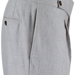 Pantalone con pince in flanella grigio perla lato