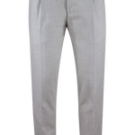 Pantalone con pince in flanella grigio perla