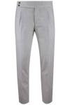 Pantalone con pince in flanella grigio perla