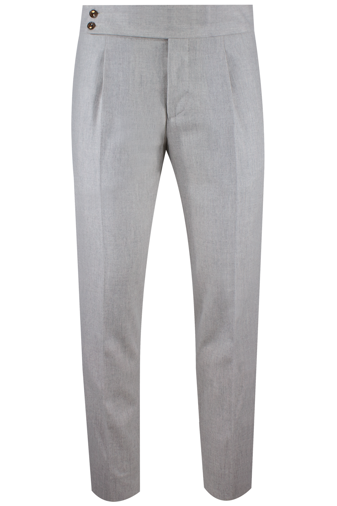 Pantalone con pince in flanella grigio perla
