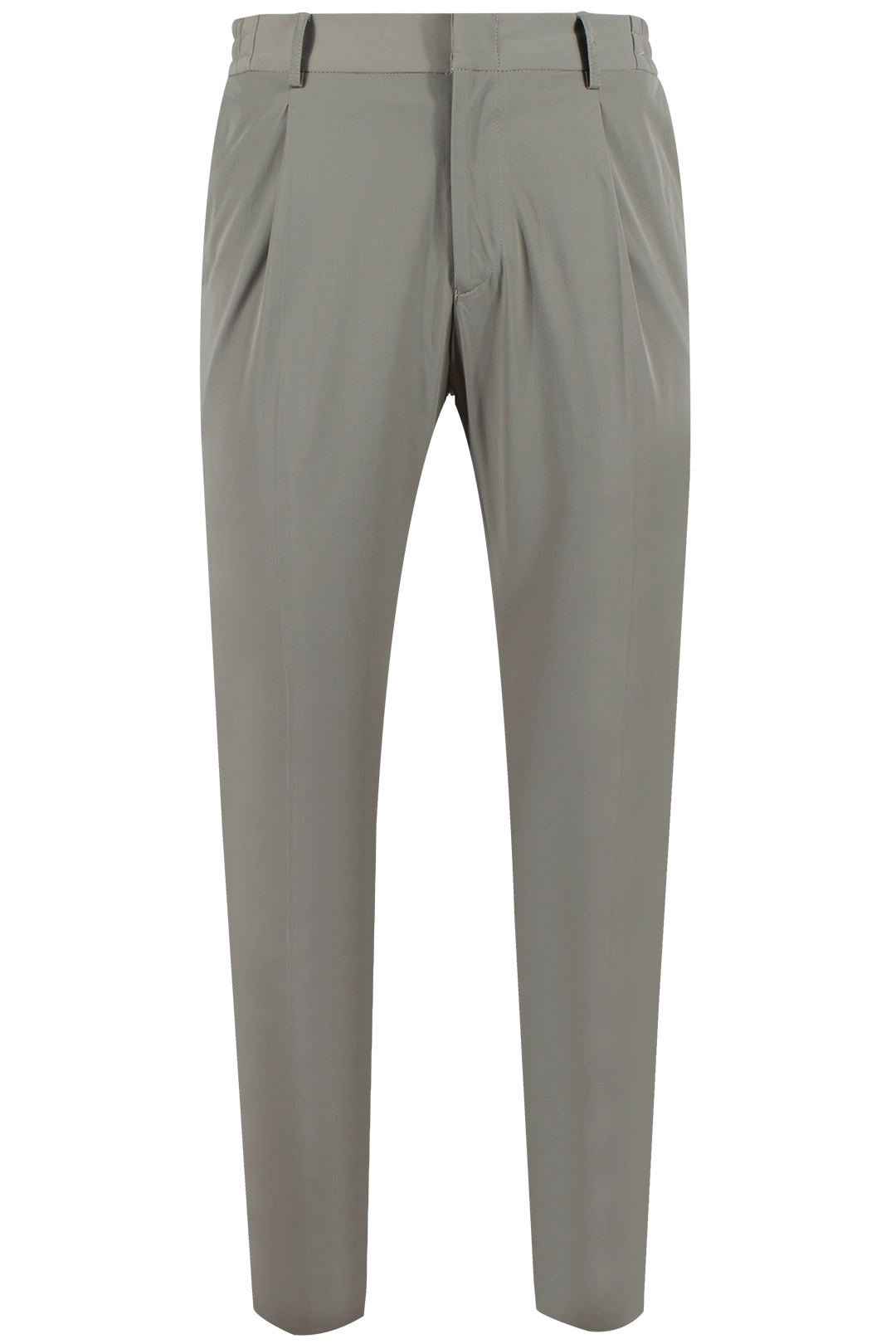 Pantalone con pince in jersey tortora