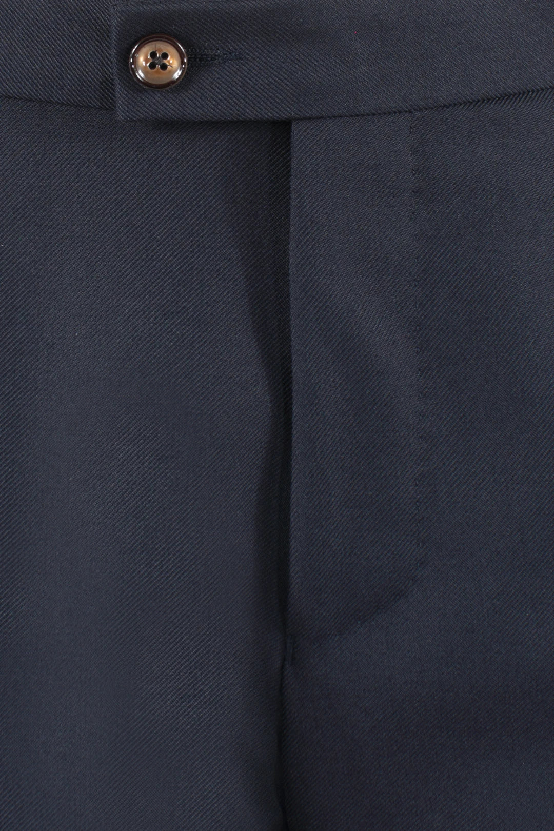 Pantalone con pince in lana blu patta