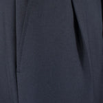 Pantalone con pince in lana blu pince