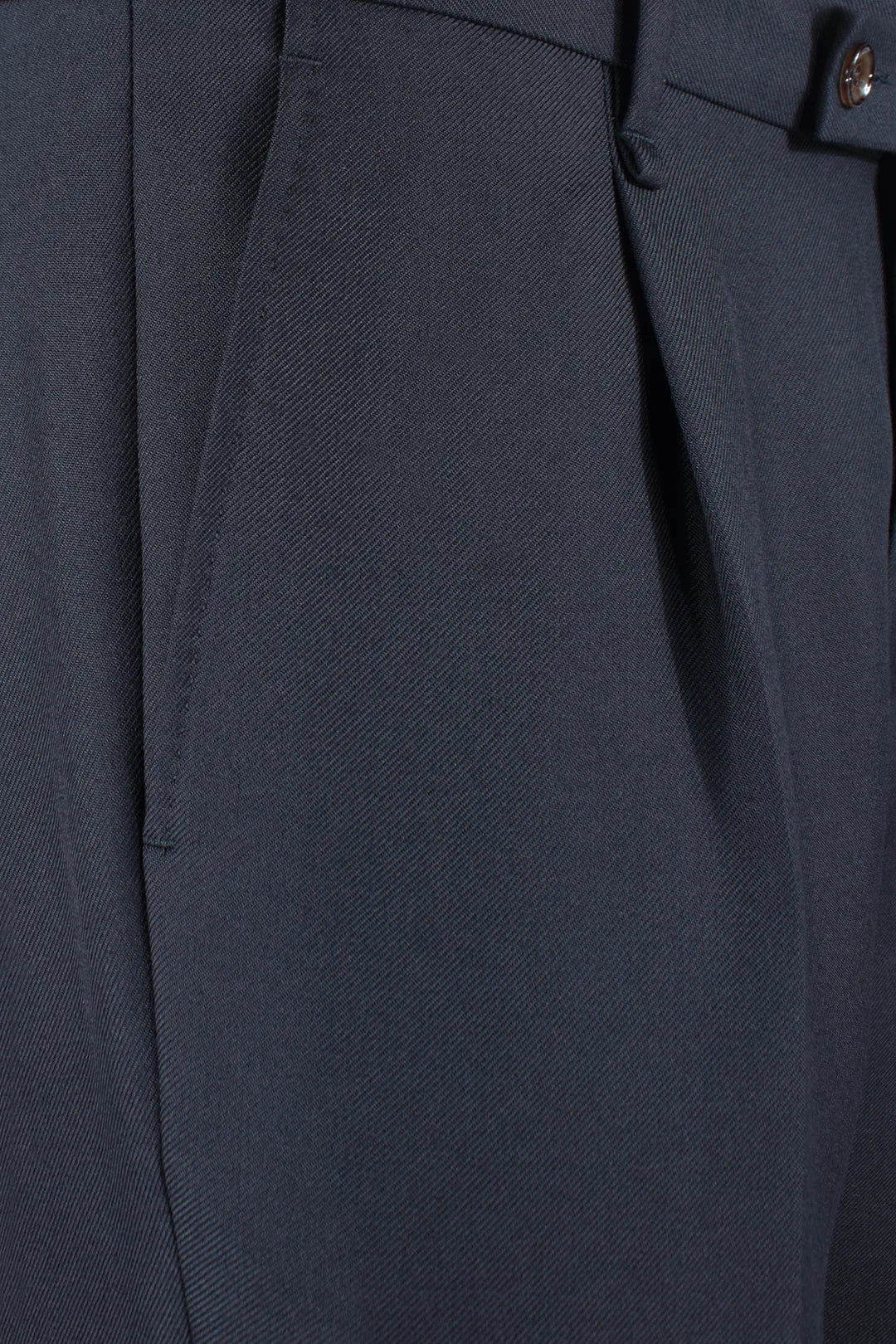 Pantalone con pince in lana blu pince