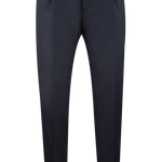 Pantalone con pince in lana blu