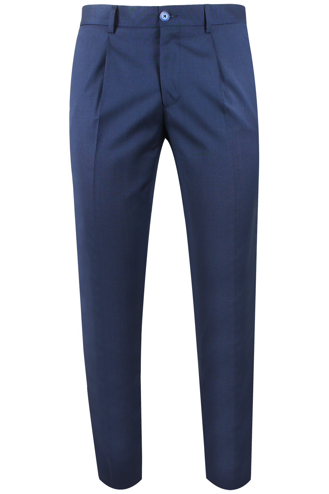 Pantalone con pince in tela di lana bluette