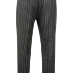 Pantalone con pince in lana verde gessata retro