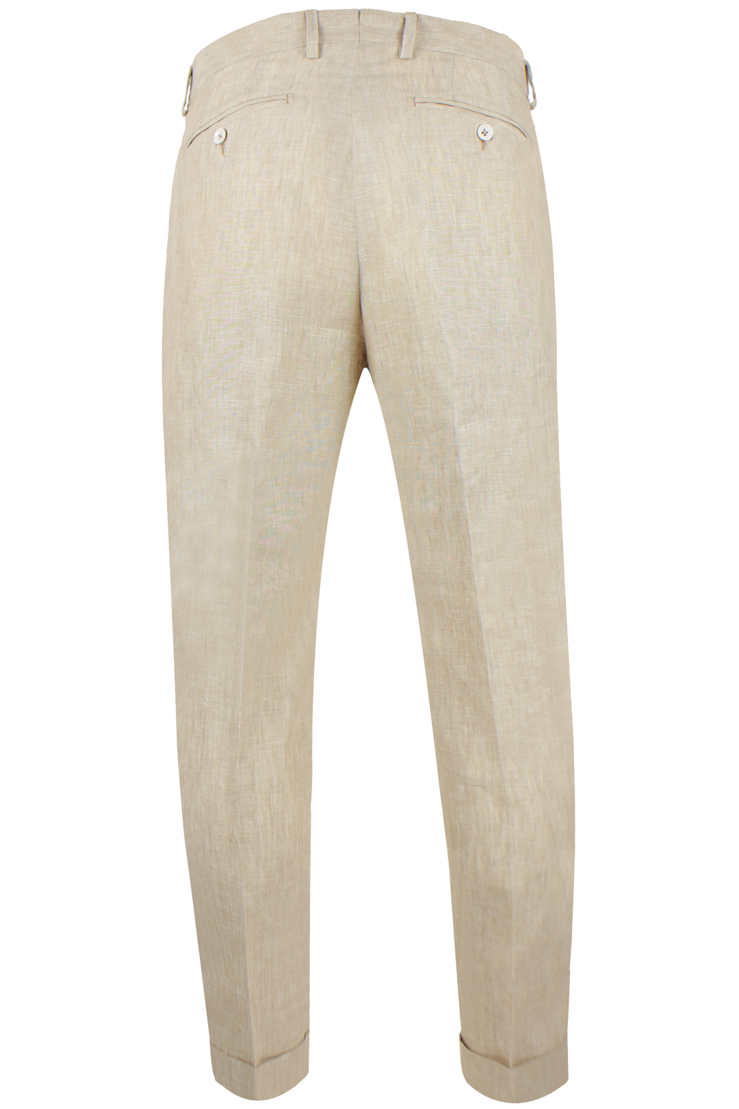 Pantalone con una pince in lino beige retro