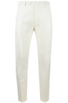 Pantalone con risvolto in puro lino bianco