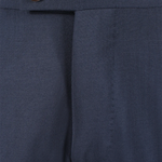 Pantalone con una pince in lana blu scuro patta