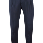 Pantalone con una pince in lana blu scuro