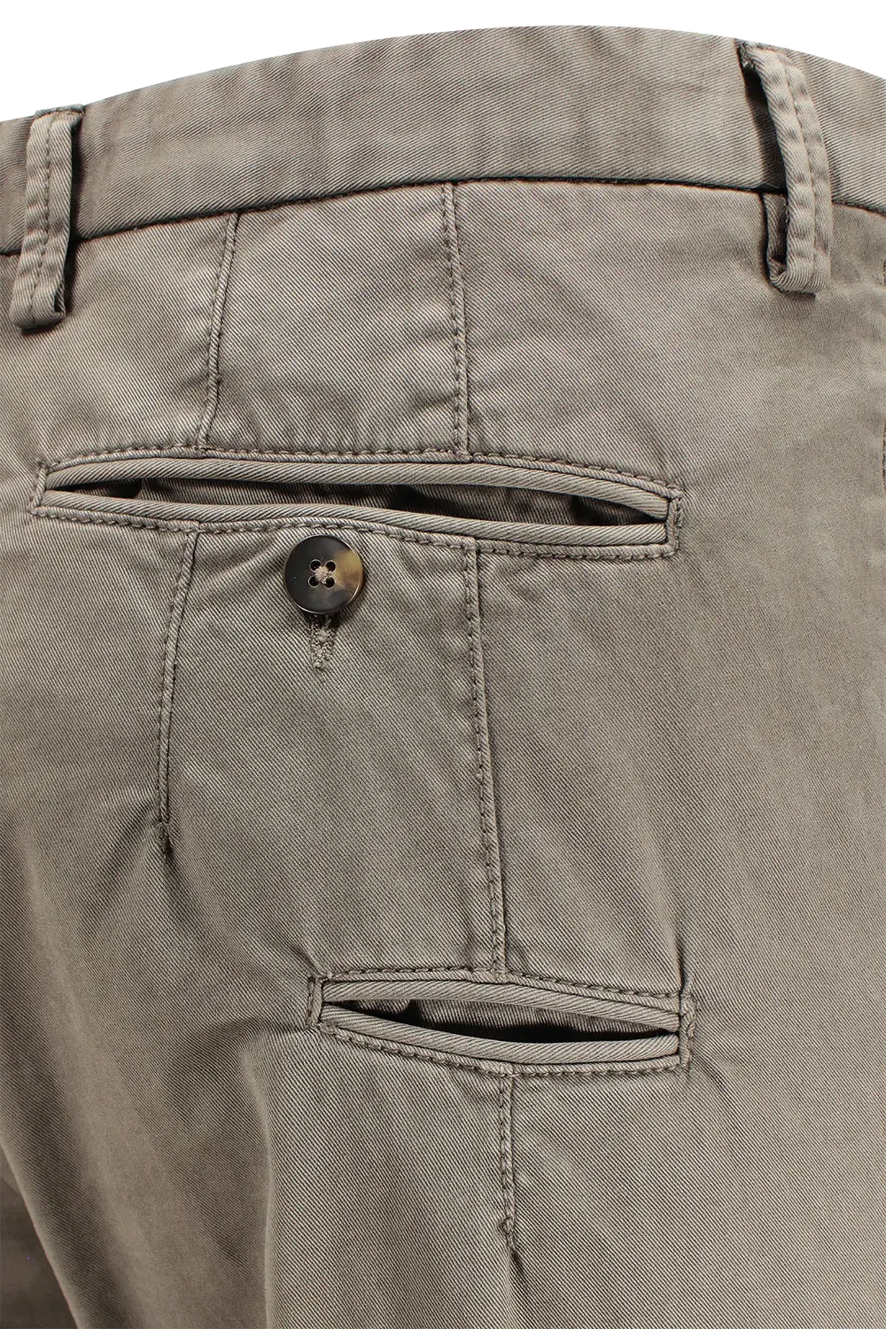 Pantalone in cotone tinto in capo grigio tasche
