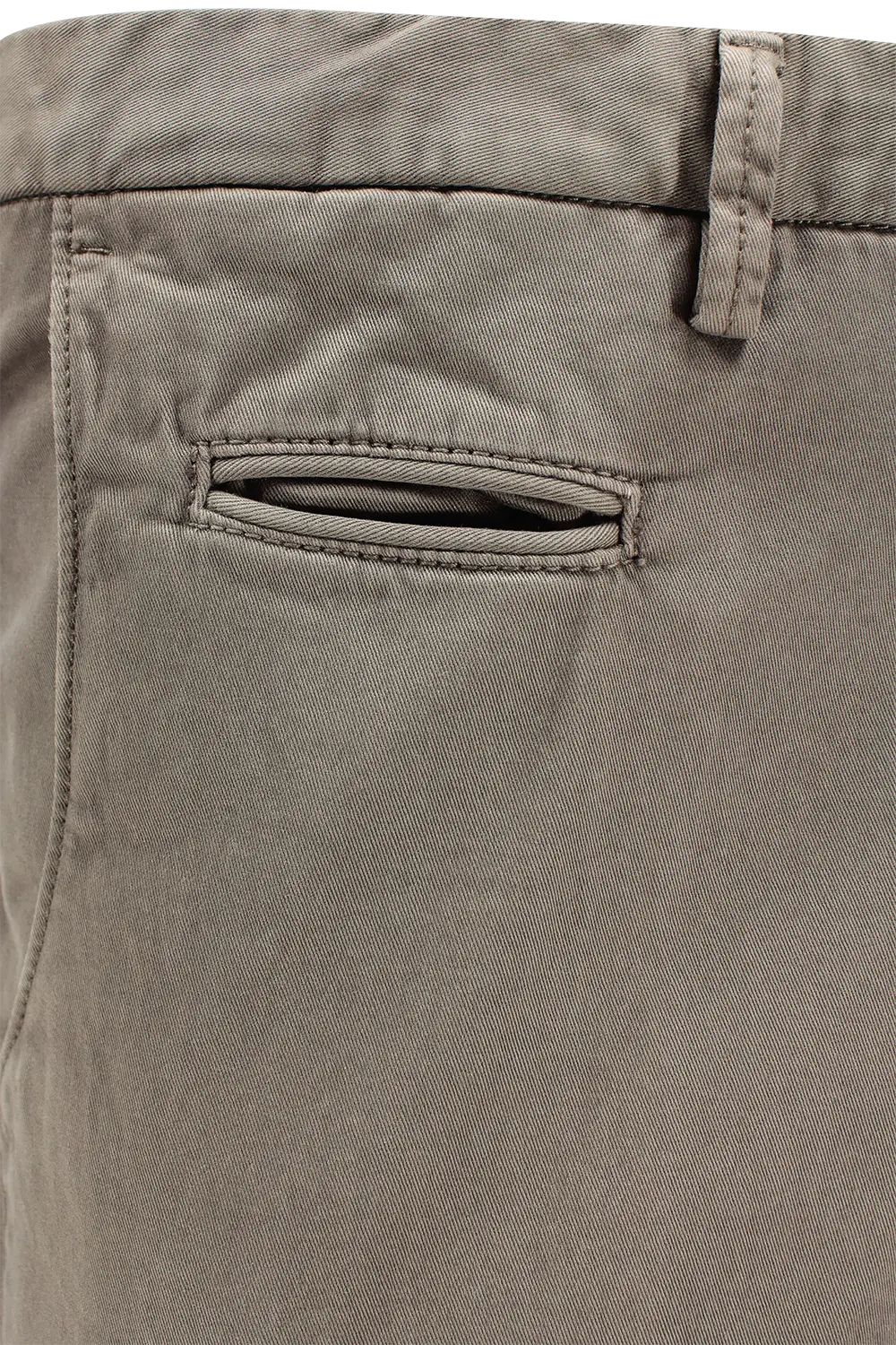 Pantalone in cotone tinto in capo grigio taschino