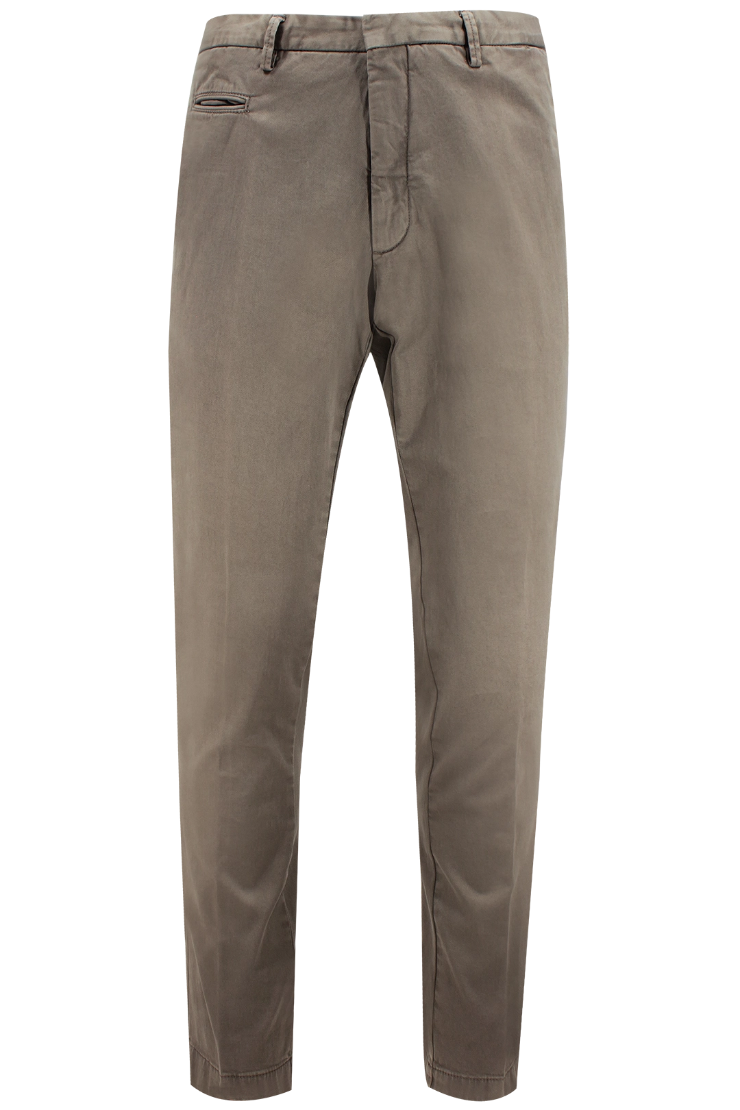 Pantalone in cotone tinto capo grigio tortora