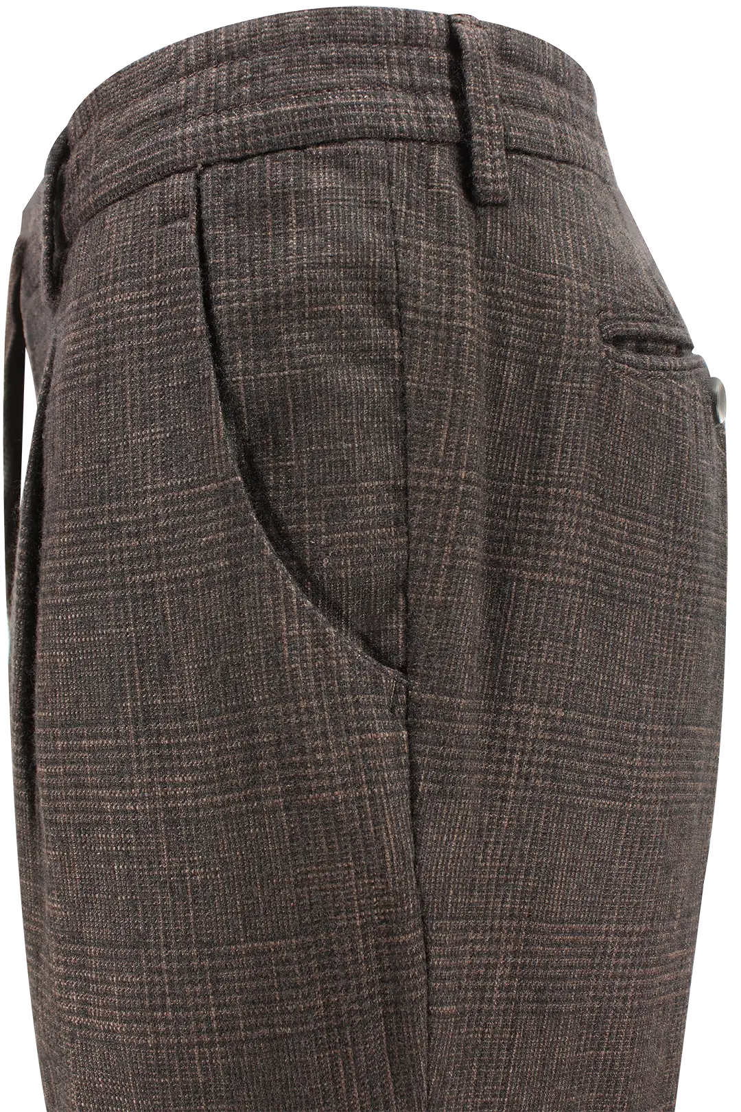 Pantalone con coulisse in tessuto principe di Galles moro lato