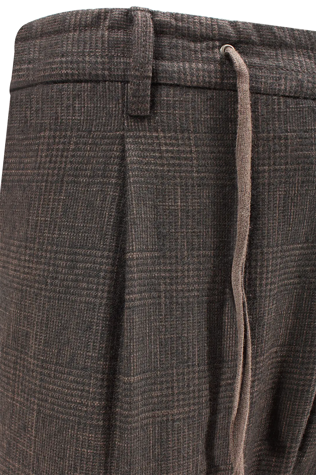 Pantalone con coulisse in tessuto principe di Galles moro pince