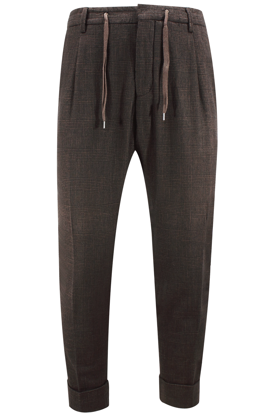 Pantalone con coulisse in tessuto principe di Galles moro