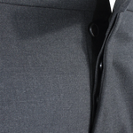 Pantalone con doppia pince in tela di lana antracite bottoniera