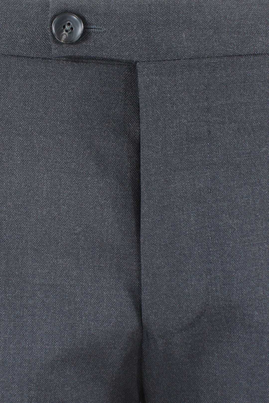 Pantalone con doppia pince in tela di lana antracite patta