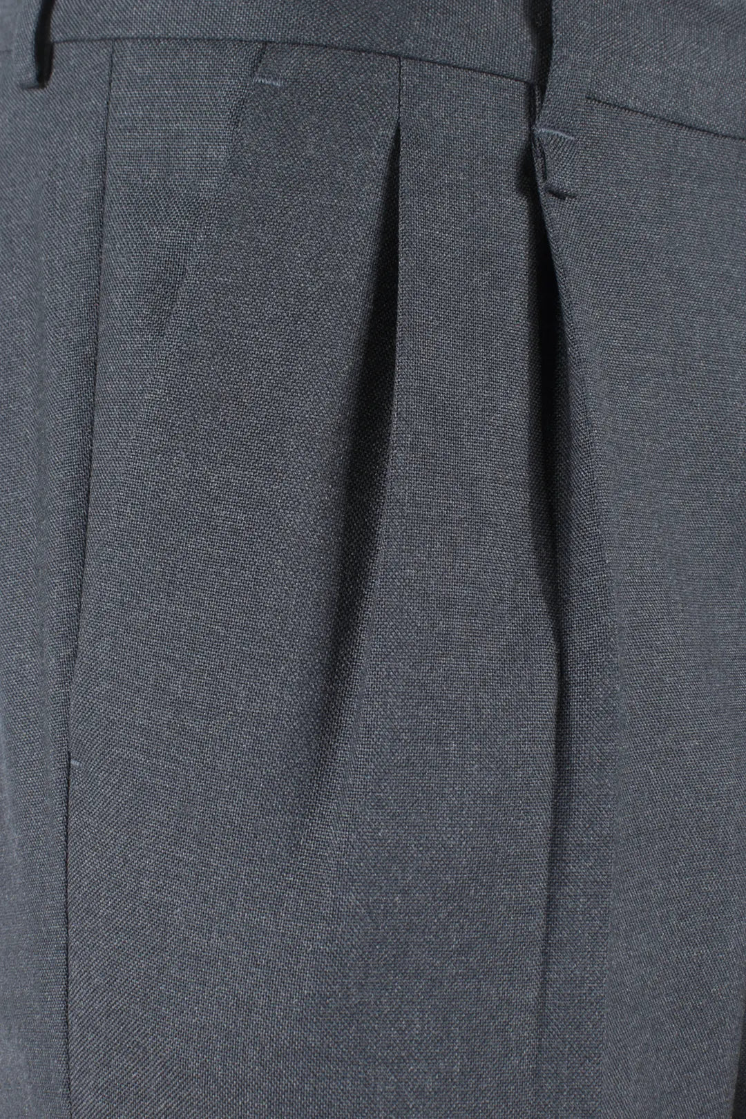 Pantalone con doppia pince in tela di lana antracite pince
