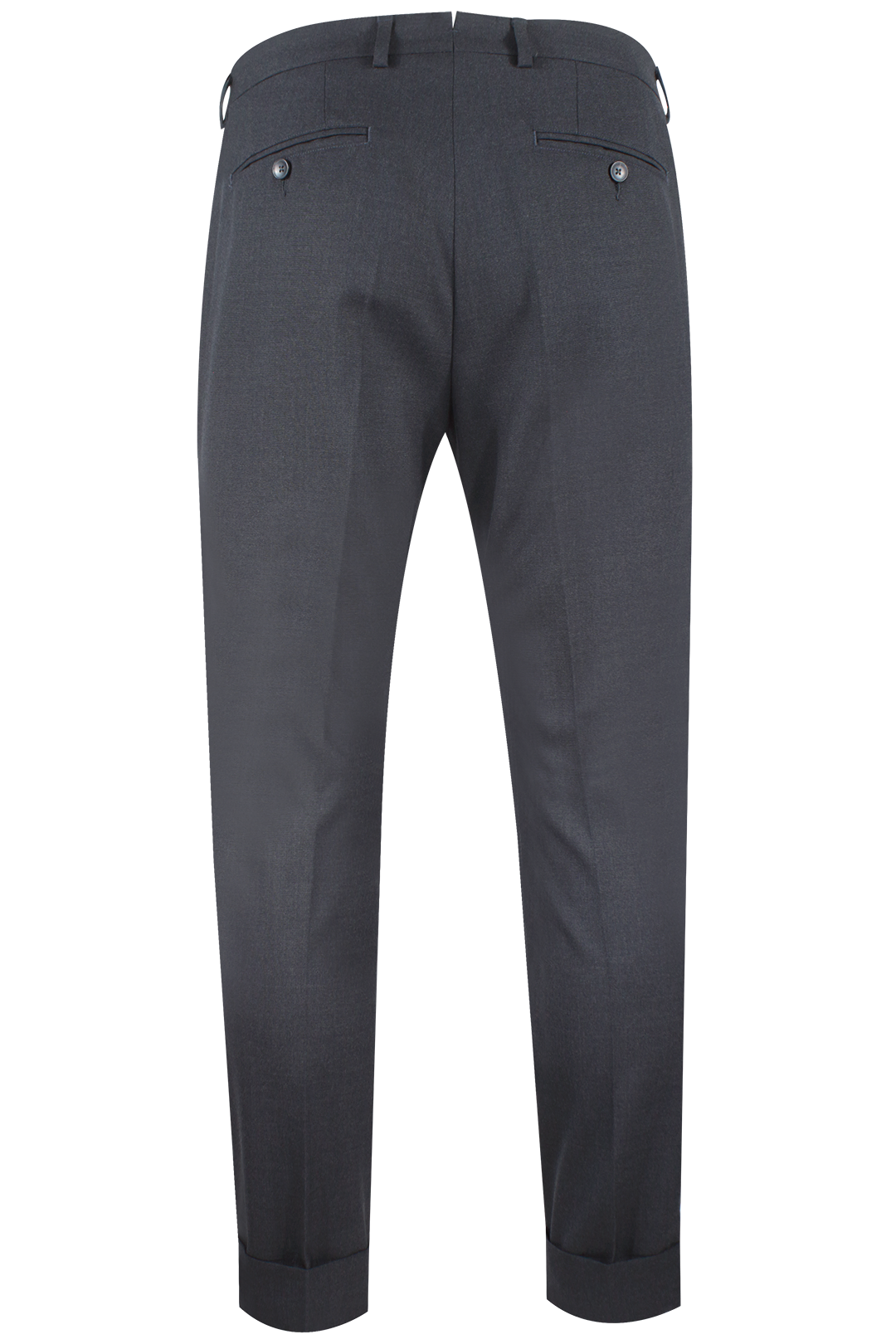 Pantalone con doppia pince in tela di lana antracite retro