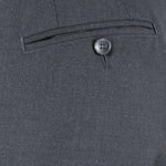 Pantalone con doppia pince in tela di lana antracite taschino