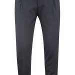 Pantalone con doppia pince in tela di lana antracite