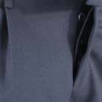 Pantalone con doppia pince in tela di lana blu bottoniera