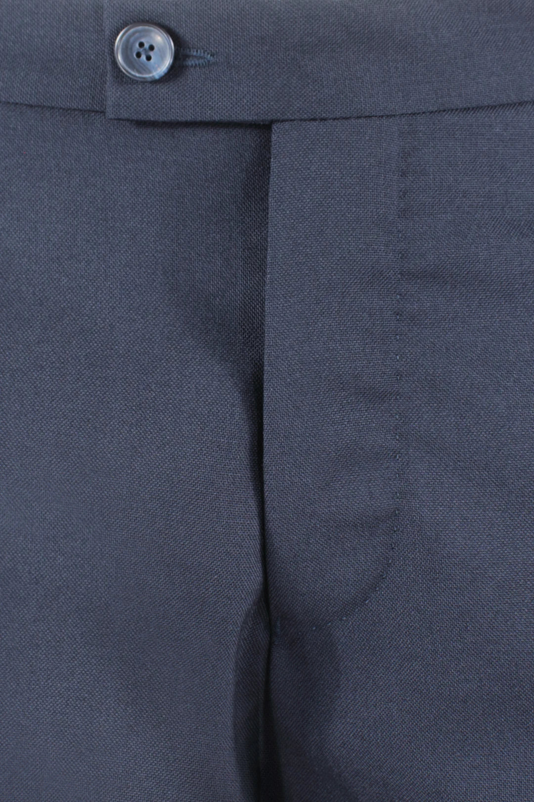 Pantalone con doppia pince in tela di lana blu patta