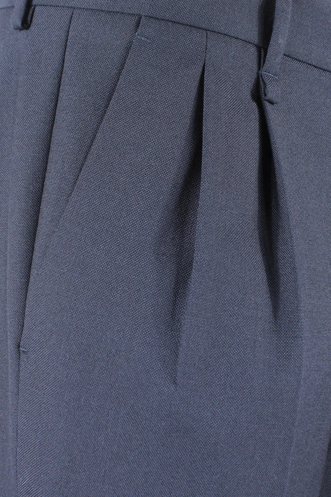 Pantalone con doppia pince in tela di lana blu pince