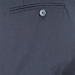 Pantalone con doppia pince in tela di lana blu taschino