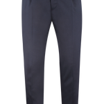 Pantalone con doppia pince in tela di lana blu