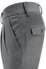 Pantalone con due pinces e cinturino in lana antracite