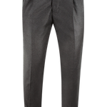 Pantalone due pinces e cinta in lana antracite