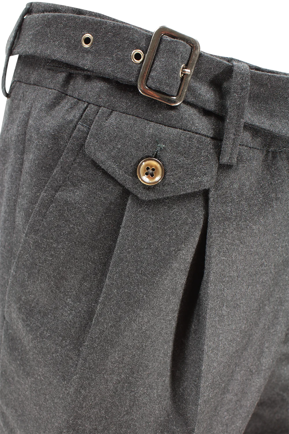 Pantalone con due pinces in lana grigio fumo pince
