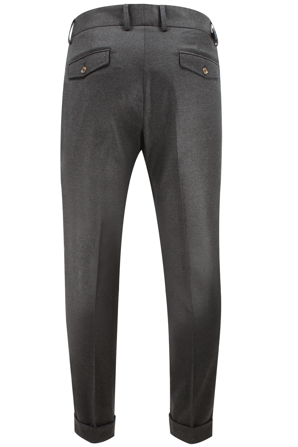 Pantalone con due pinces in lana grigio fumo retro