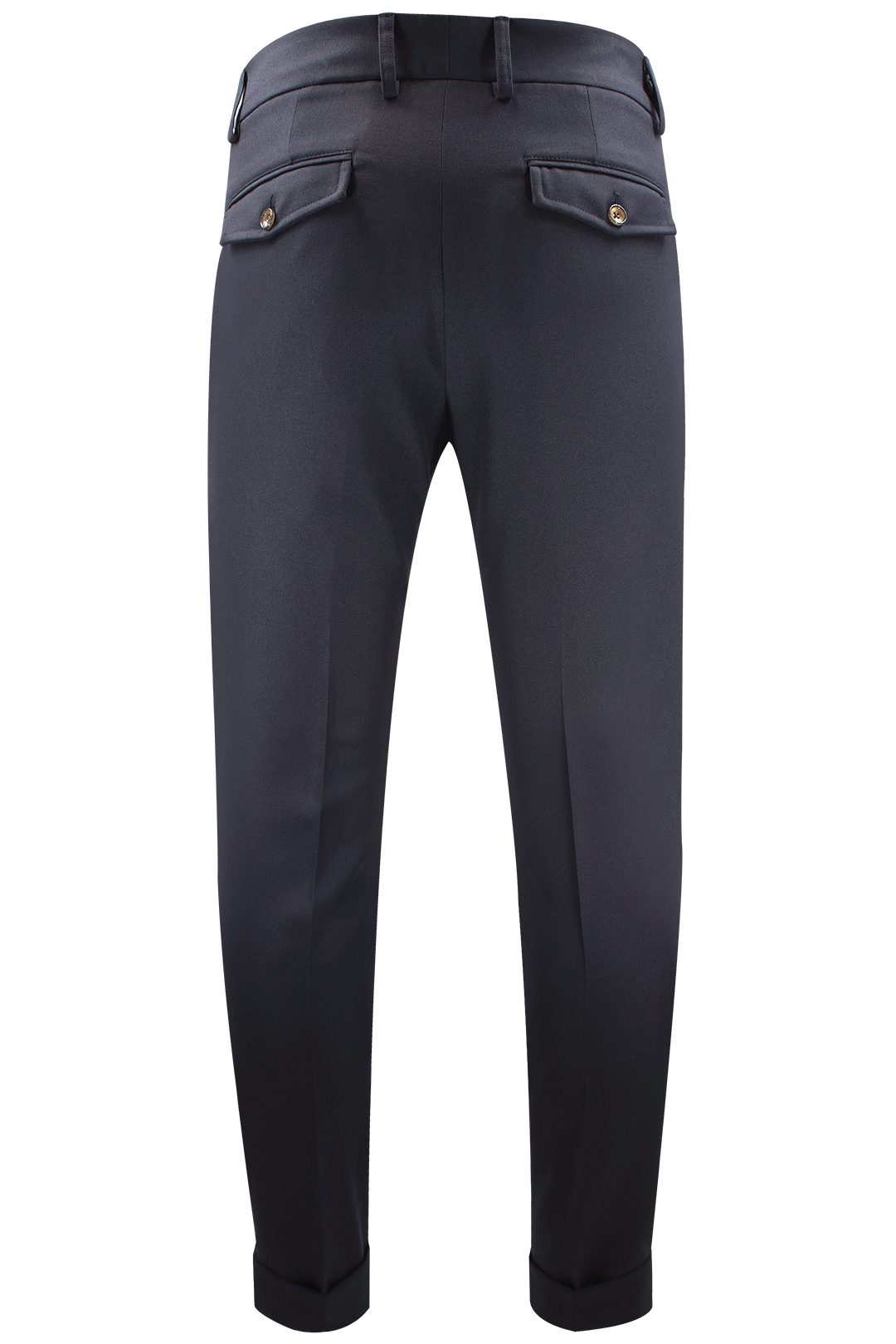 Pantalone con due pinces e cinta in lana blu navy retro