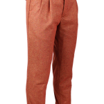 Pantalone con due pinces in lana aragosta lato