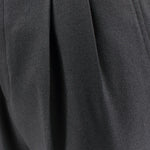 Pantalone con due pinces e cinta in lana nera pince