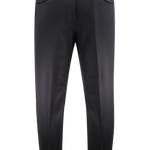 Pantalone con due pinces e cinta in lana nera retro