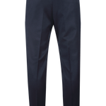 Pantalone con due pince e fibbie laterali in lana blu retro