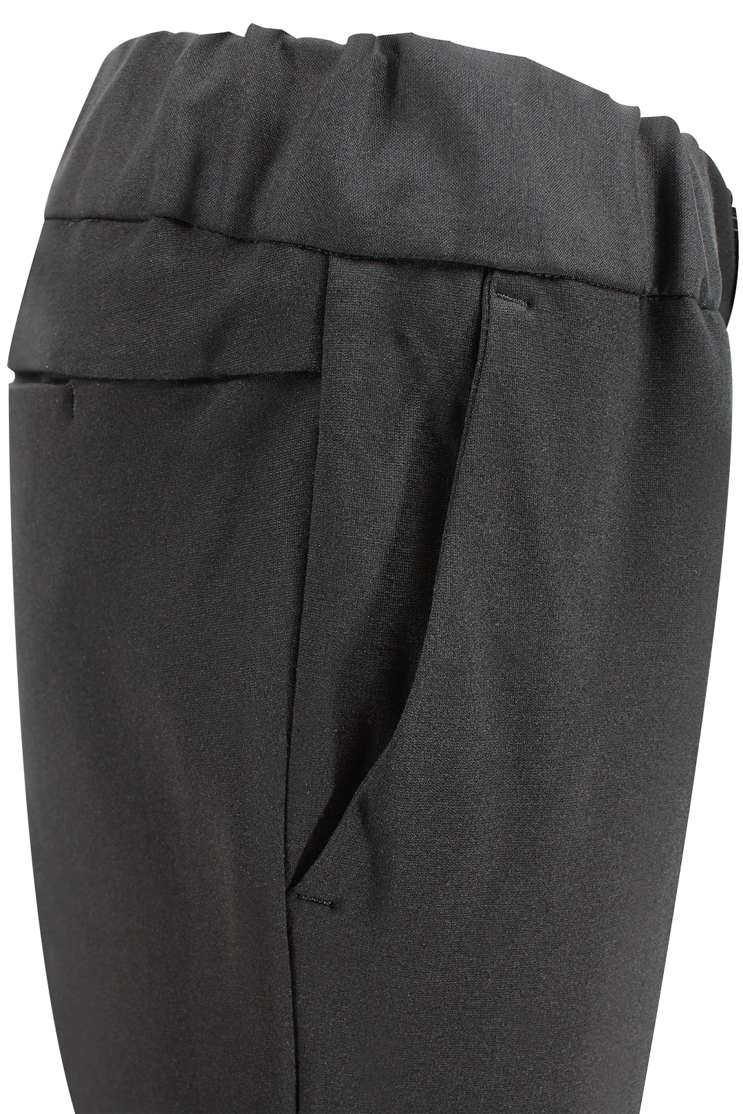 Pantalone con elastico in vita in jersey nero lato