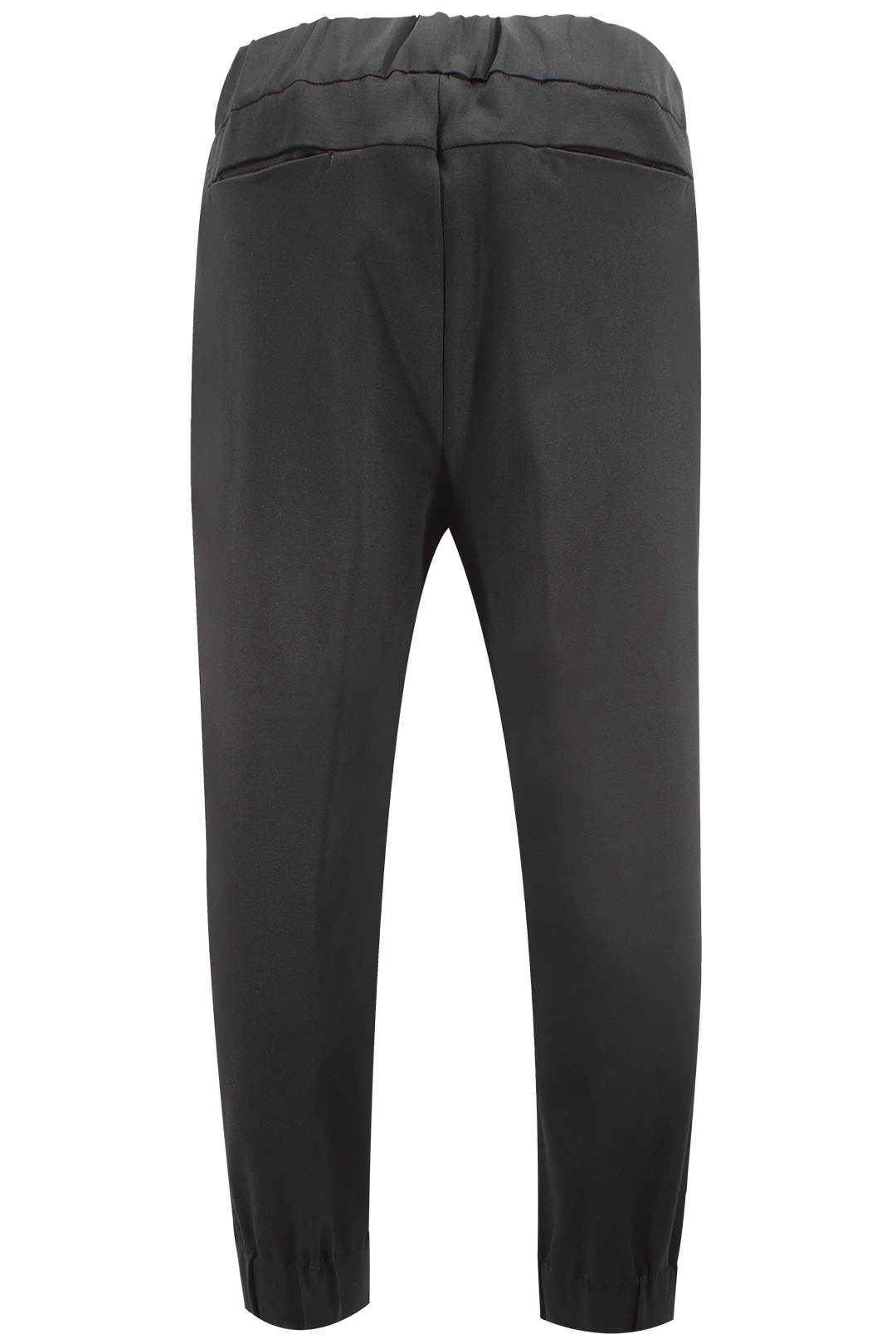 Pantalone con elastico in vita in jersey nero retro