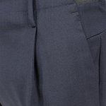 Pantalone con elastico in vita in lana vergine blu cinta