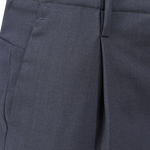 Pantalone con elastico in vita in lana vergine blu pince