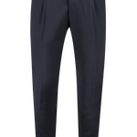 Pantalone con elastico in vita in lana vergine blu