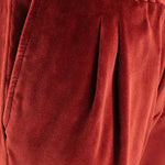 Pantalone con elastico in velluto liscio ruggine pince